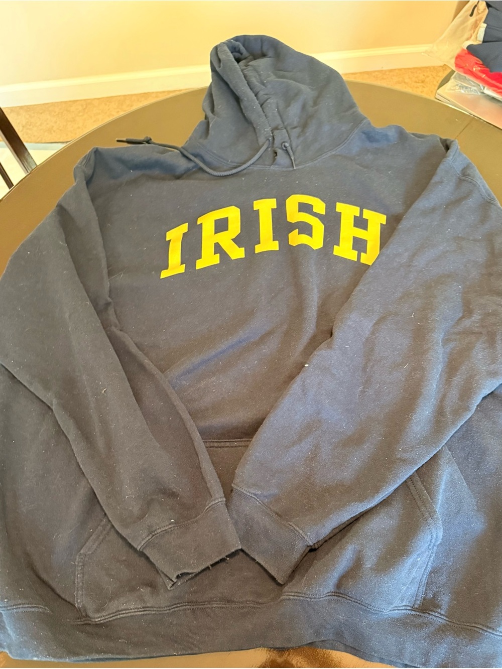 Notre Dame Fighting Irish Hoodie Navy Gold NCAA Football Men’s